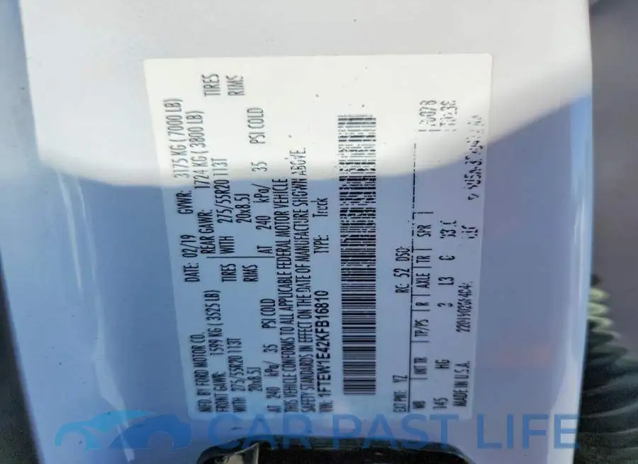 1FTEW1E42KFB16810# 13