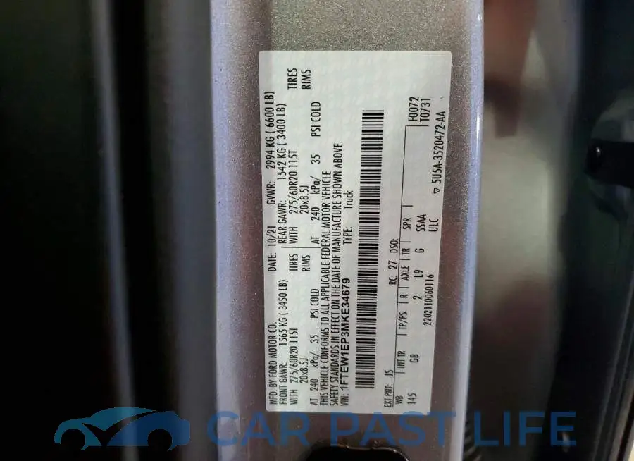 1FTEW1EP3MKE34679# 12