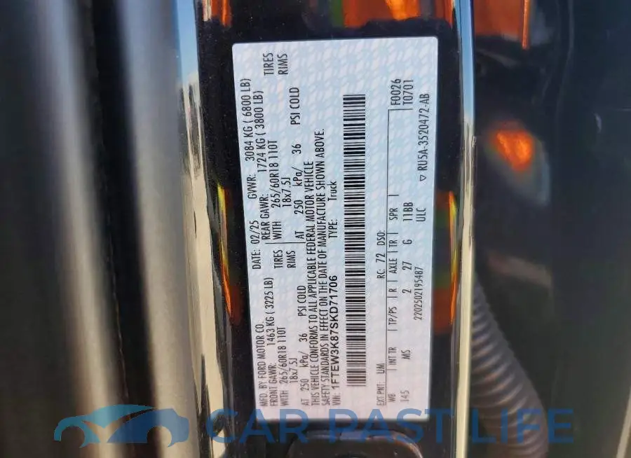 1FTEW3K87SKD71706# 13