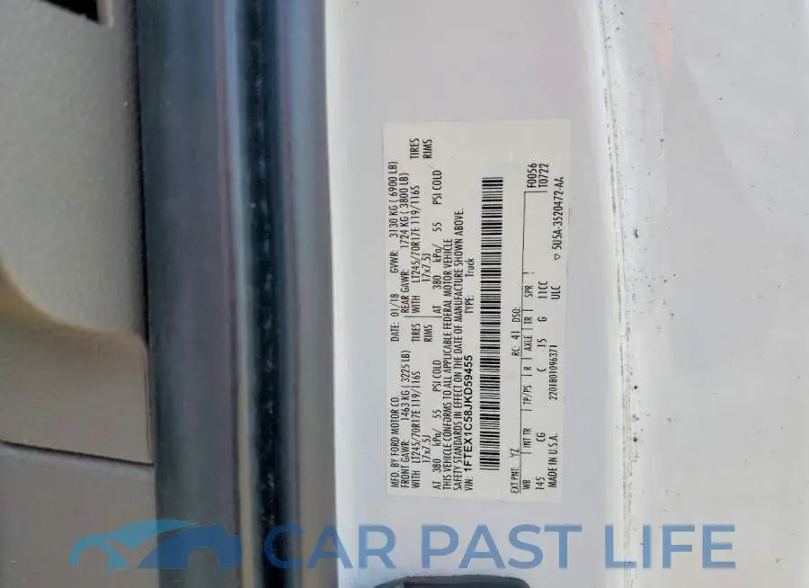 1FTEX1C58JKD59455# 12
