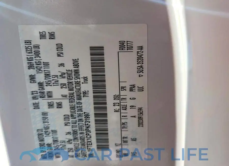 1FTEX1CP3PKF31997# 12