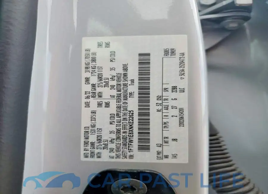 1FTFW1E8XNKE22625# 13