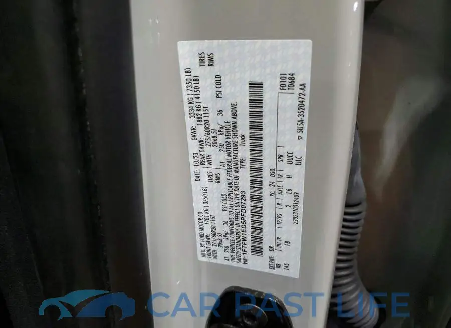 1FTFW1ED5PFD07293# 12
