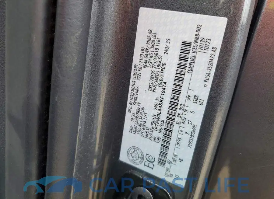 1FTFW3L84SKF19474# 12