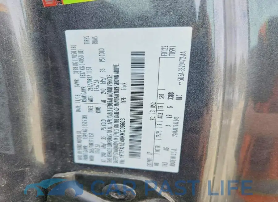 1FTFX1E48KKC06603# 12