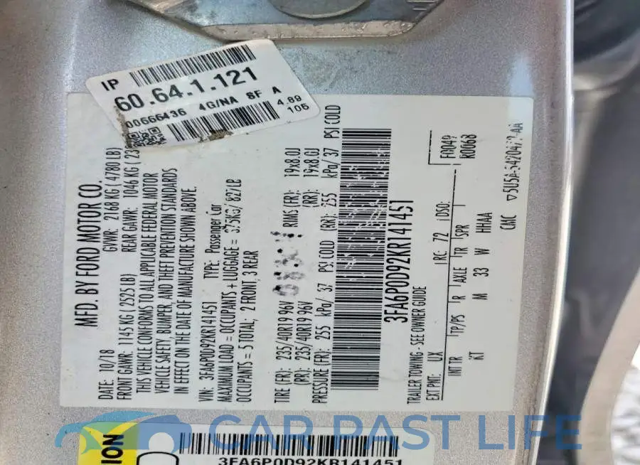 3FA6P0D92KR141451# 14