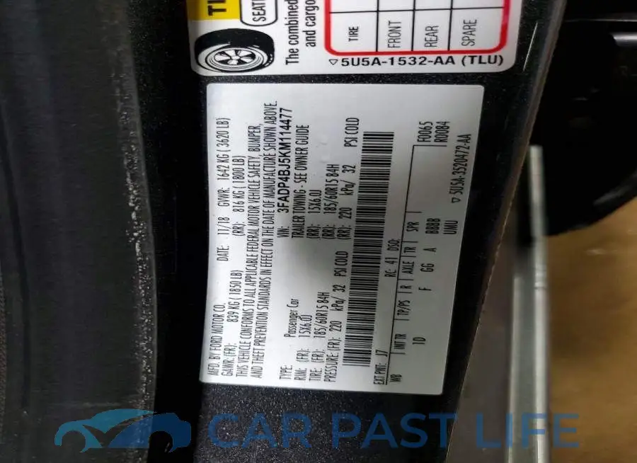 3FADP4BJ5KM114477# 12