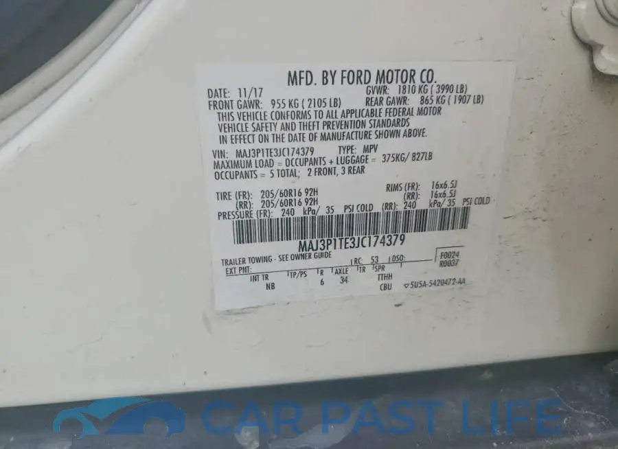 MAJ3P1TE3JC174379# 12