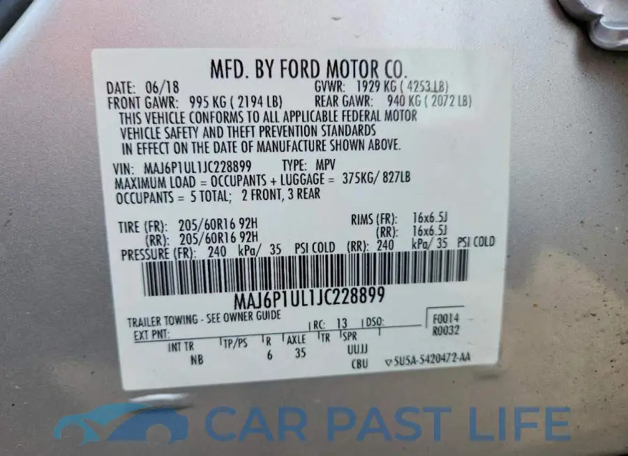 MAJ6P1UL1JC228899# 13