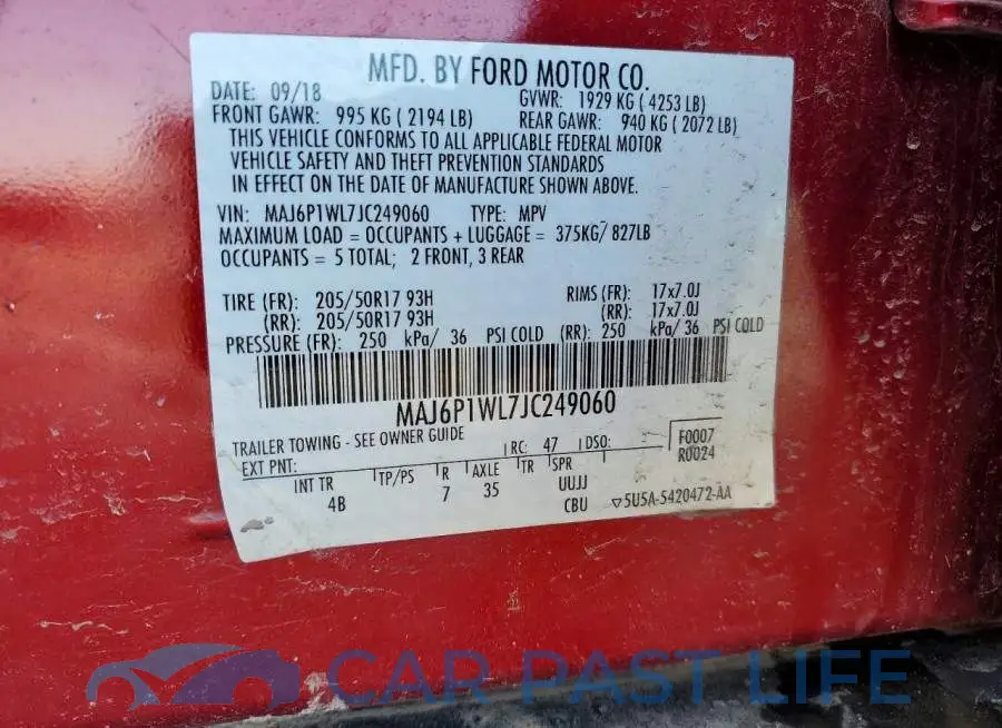 MAJ6P1WL7JC249060# 13