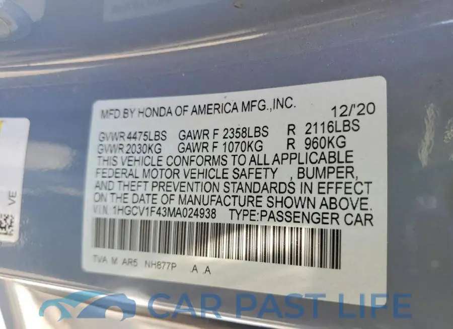 1HGCV1F43MA024938# 13