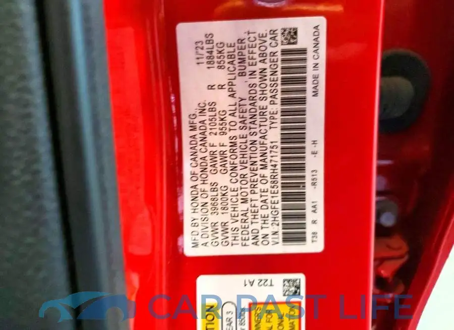 2HGFE1E58RH471751# 12
