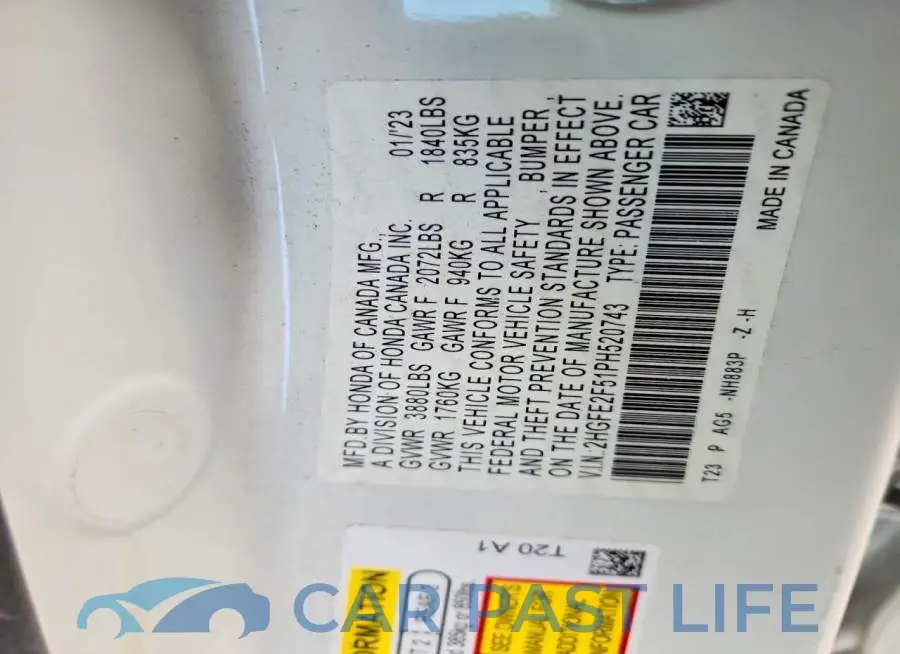 2HGFE2F51PH520743# 12