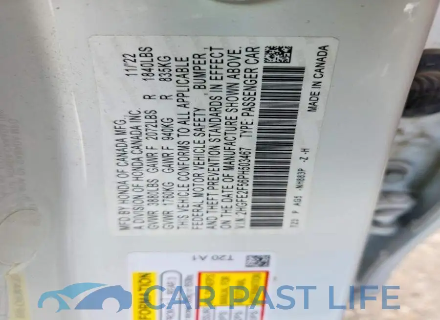 2HGFE2F56PH503467# 12