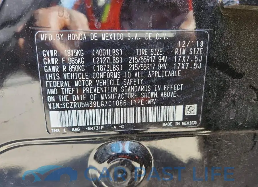 3CZRU5H39LG701086# 13