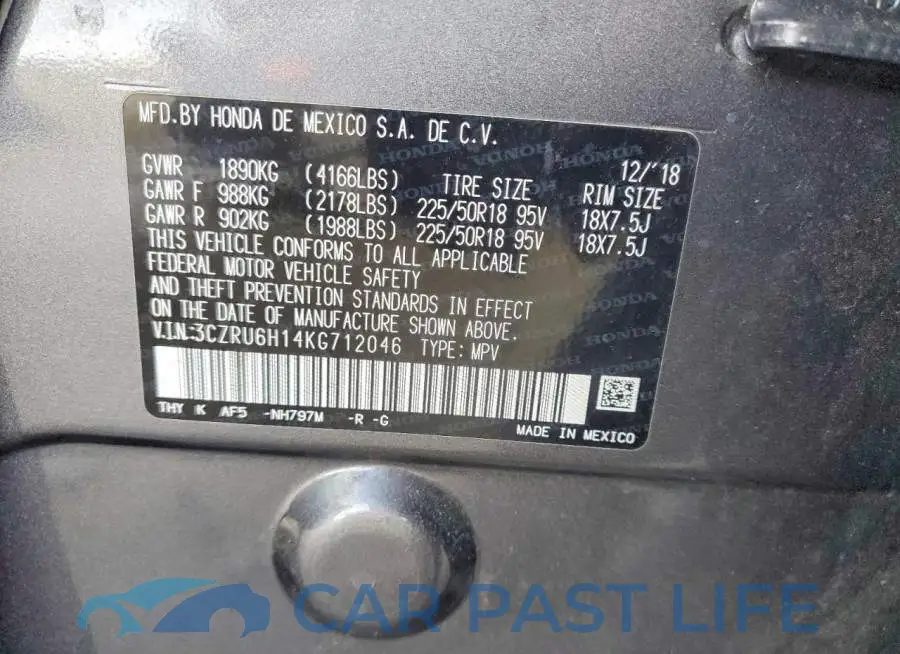 3CZRU6H14KG712046# 12