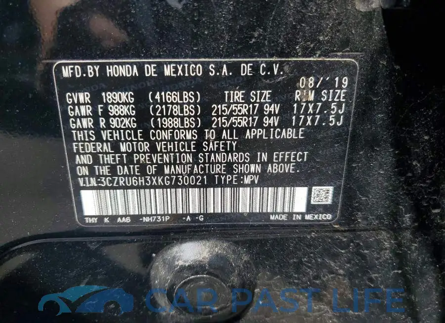 3CZRU6H3XKG730021# 13