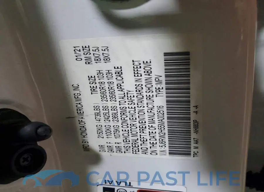 5J6RW2H55MA002516# 13