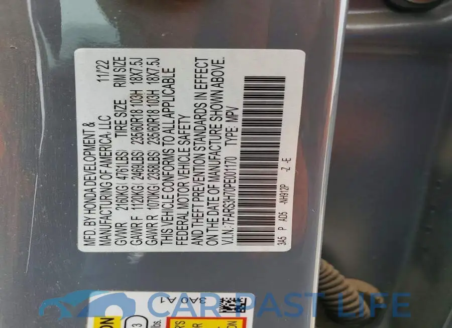 7FARS3H70PE001170# 14