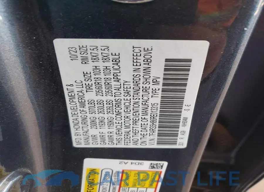 7FARS5H86RE013315# 12