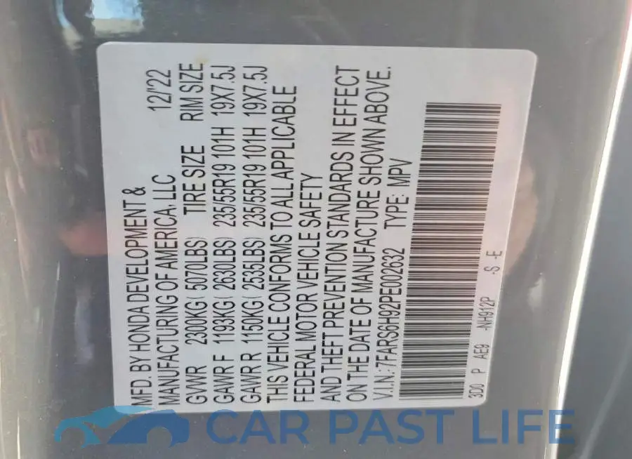 7FARS6H92PE002632# 14