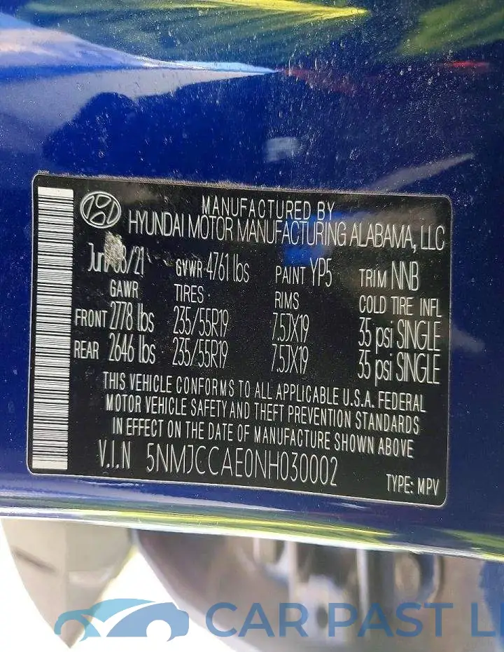 5NMJCCAE0NH030002# 14