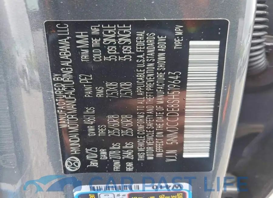 5NMJCCDE8SH519643# 13