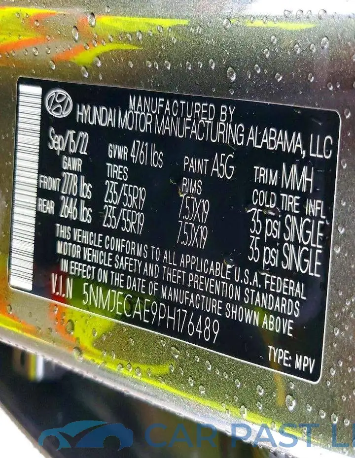 5NMJECAE9PH176489# 14