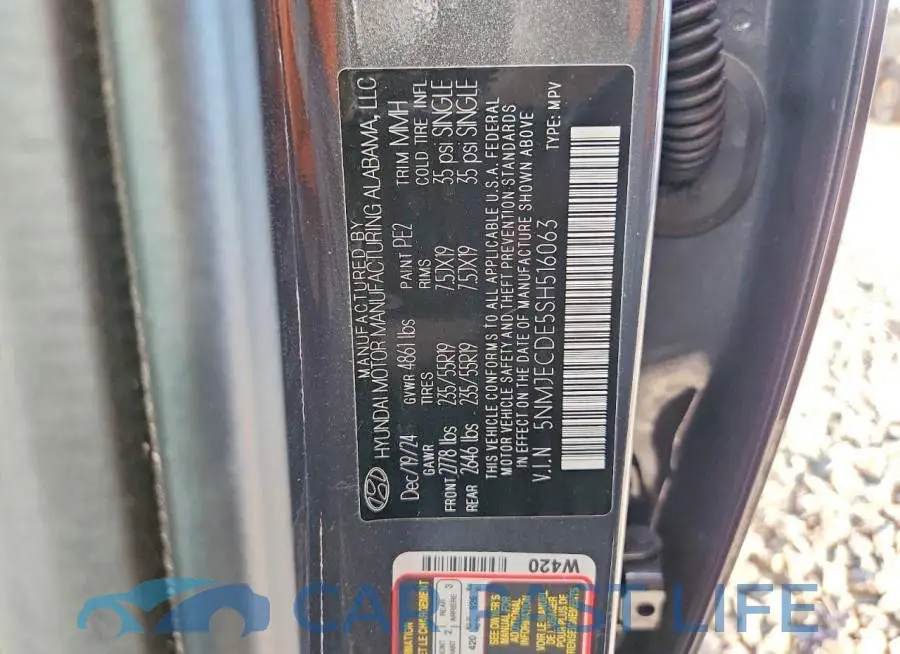 5NMJECDE5SH516063# 14