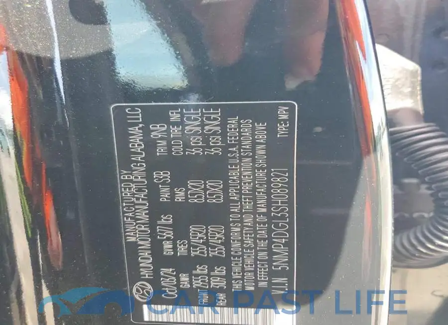 5NMP4DGL3SH089821# 13