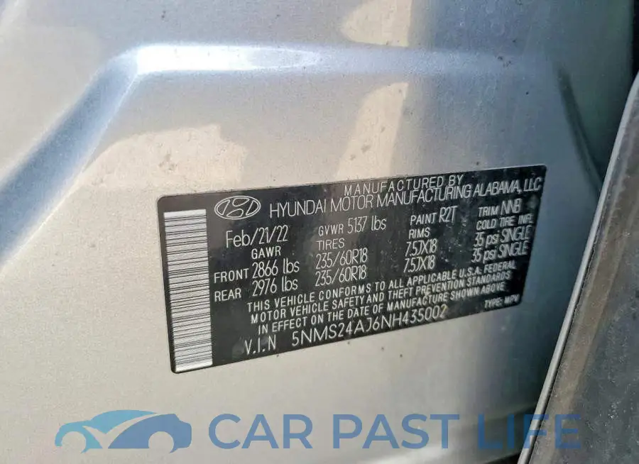 5NMS24AJ6NH435002# 13