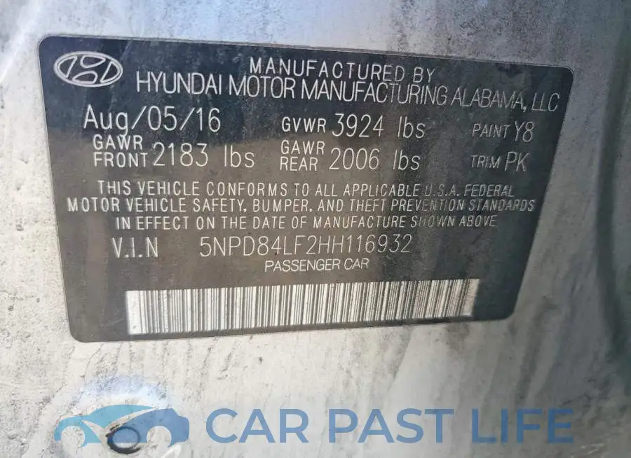 5NPD84LF2HH116932# 12