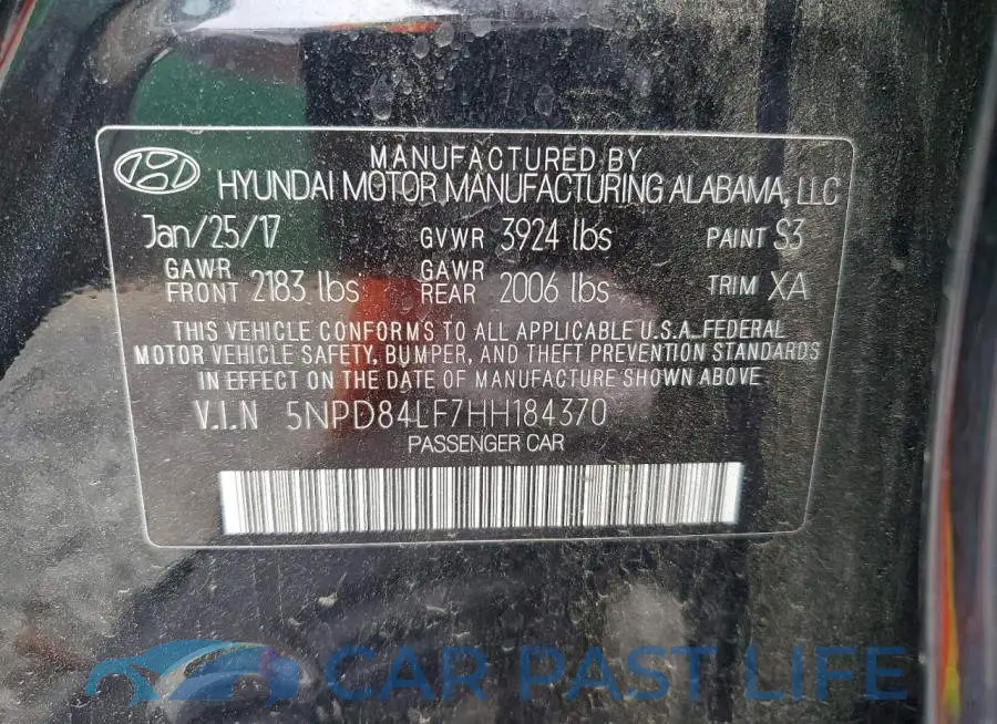 5NPD84LF7HH184370# 12