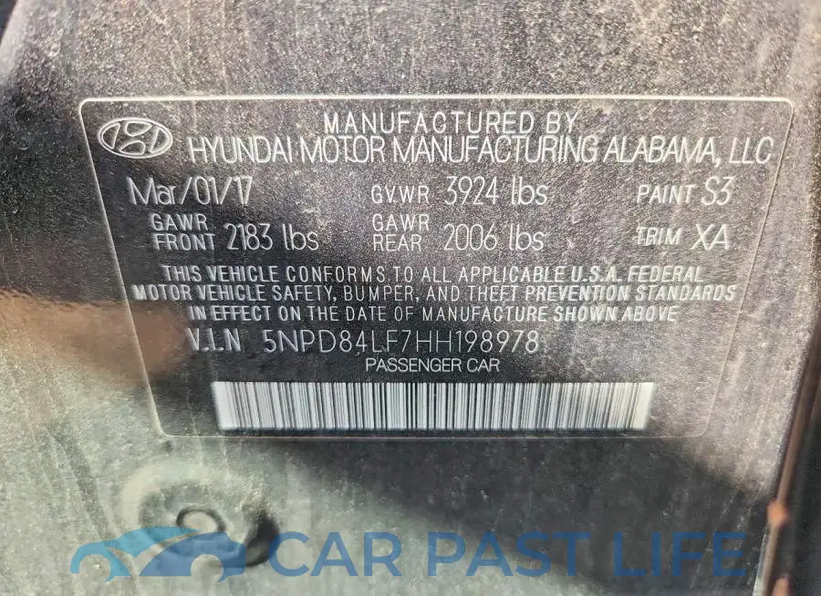 5NPD84LF7HH198978# 12