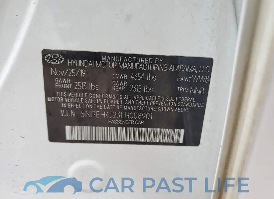 5NPEH4J23LH008901# 12