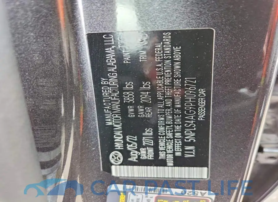 5NPLS4AG9PH096721# 13