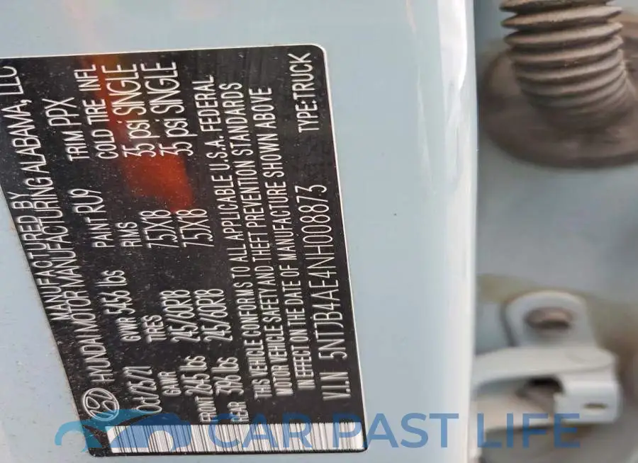 5NTJB4AE4NH008873# 12