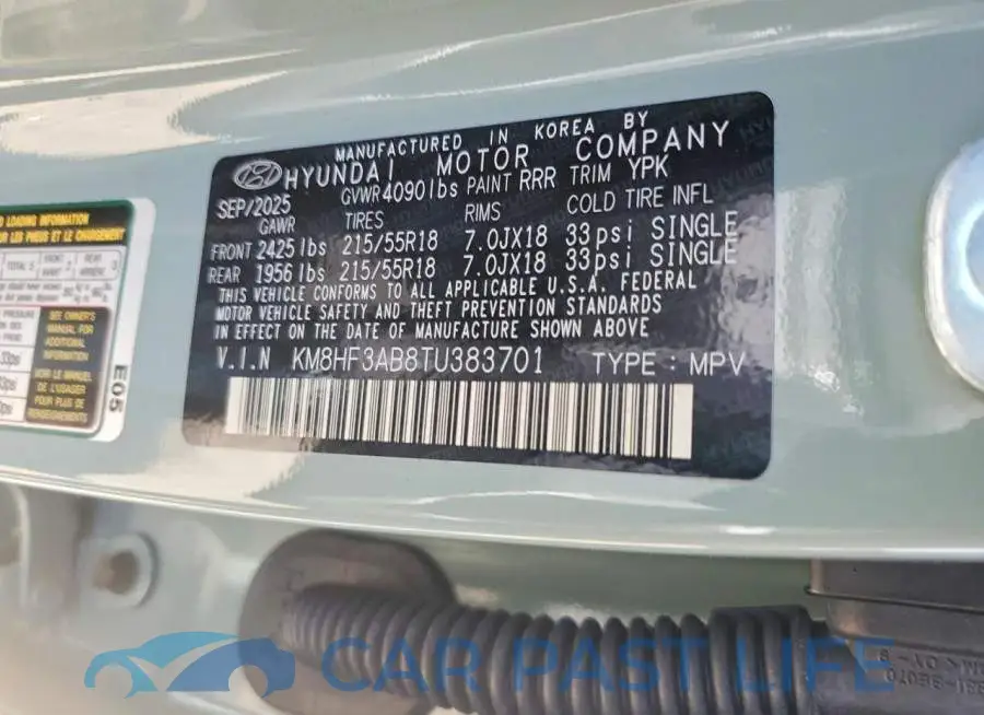 KM8HF3AB8TU383701# 13
