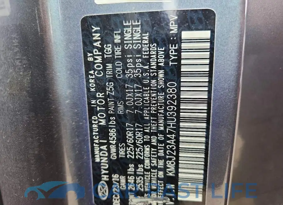 KM8J23A47HU392380# 12