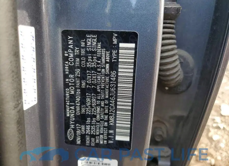 KM8J2CA46JU631486# 12