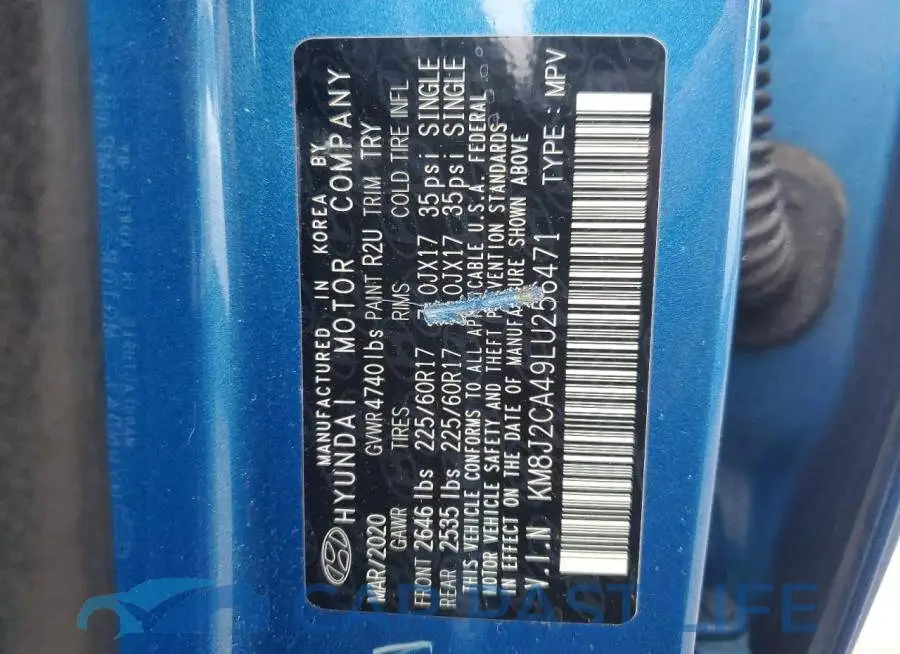 KM8J2CA49LU256471# 13
