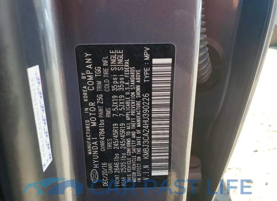 KM8J3CA24HU390226# 12