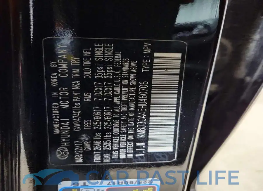 KM8J3CA45HU460706# 13