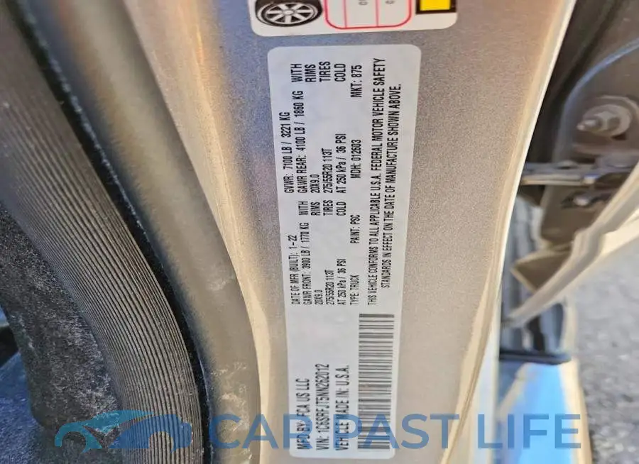1C6SRFJT5NN262012# 12