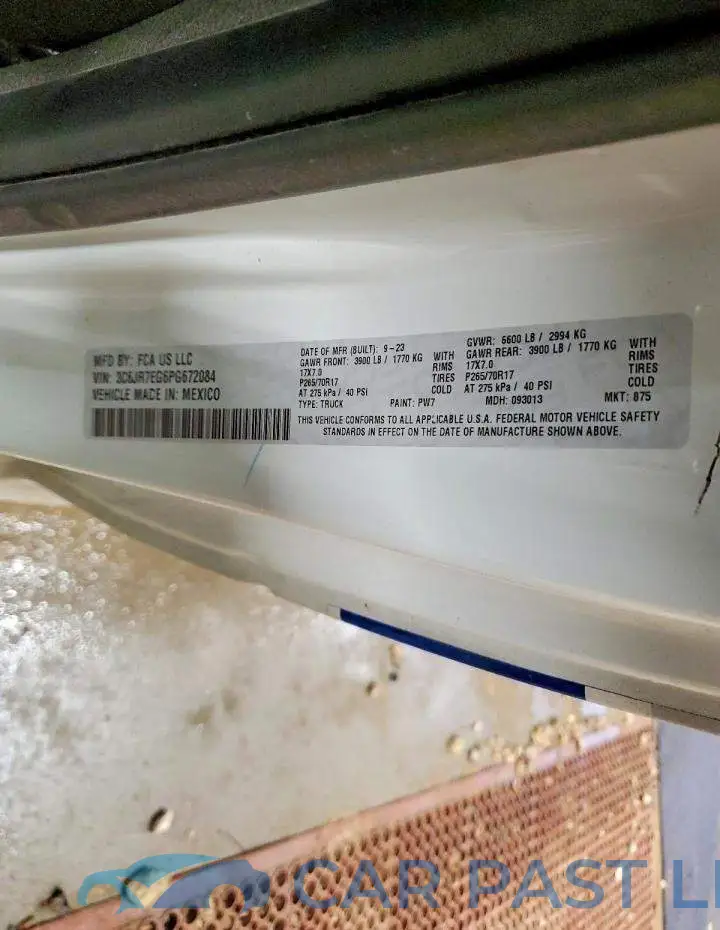 3C6JR7EG6PG672084# 13