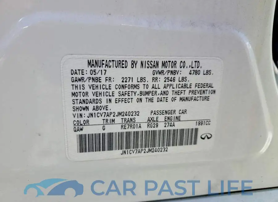 JN1CV7AP2JM240232# 12