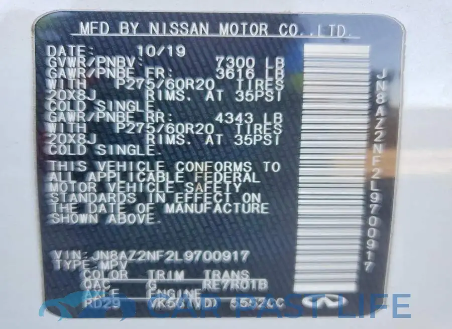 JN8AZ2NF2L9700917# 14
