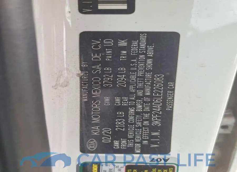 3KPF24AD6LE226083# 12
