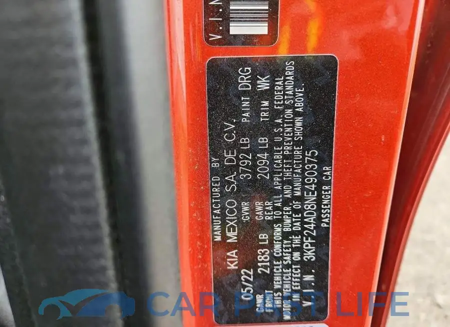 3KPF24AD8NE490375# 12