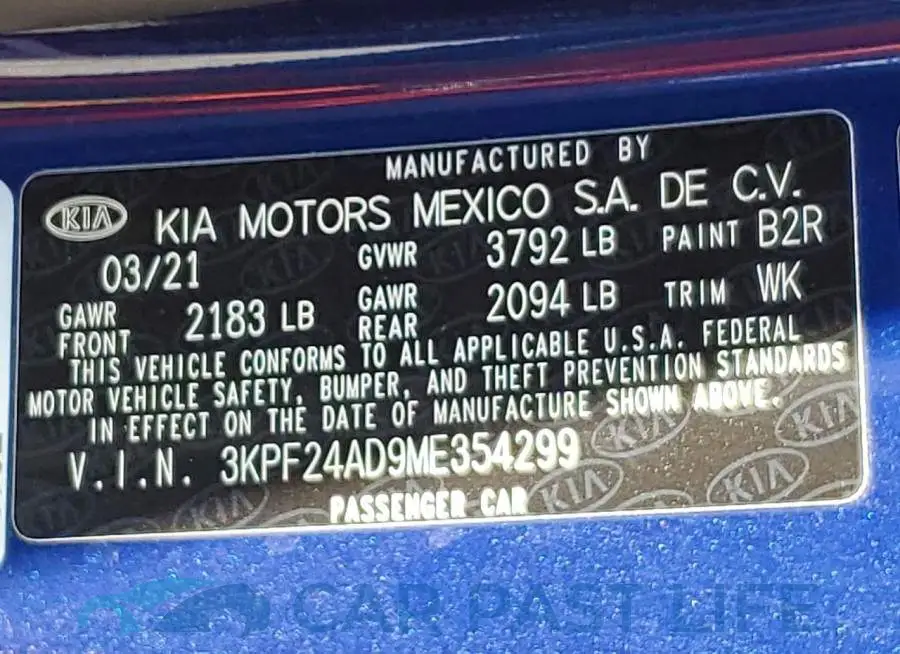 3KPF24AD9ME354299# 13